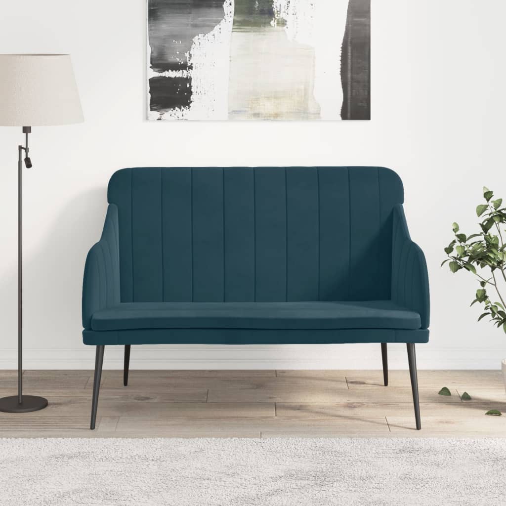 Bankje 110x76x80 cm fluweel blauw is nu te koop bij PeponiXL, paradijselijk wonen!