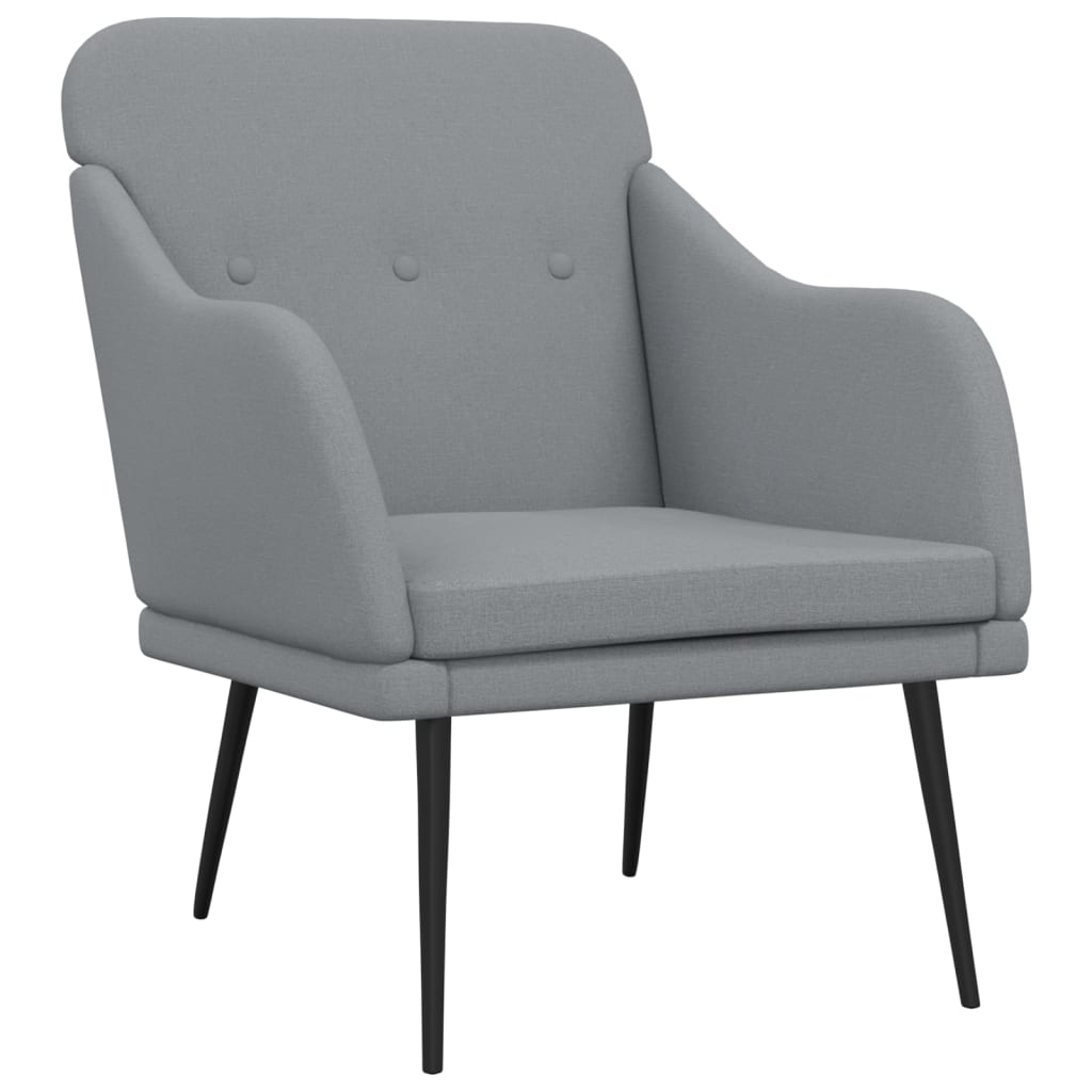 Fauteuil 63x76x80 cm stof lichtgrijs is nu te koop bij PeponiXL, paradijselijk wonen!