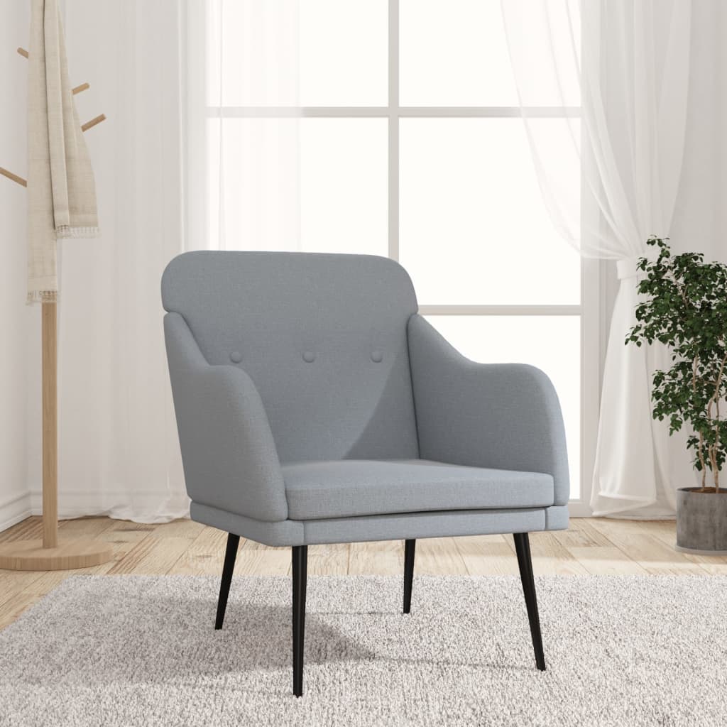 Fauteuil 63x76x80 cm stof lichtgrijs is nu te koop bij PeponiXL, paradijselijk wonen!