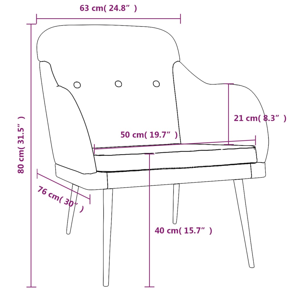 Fauteuil 63x76x80 cm stof donkergrijs is nu te koop bij PeponiXL, paradijselijk wonen!