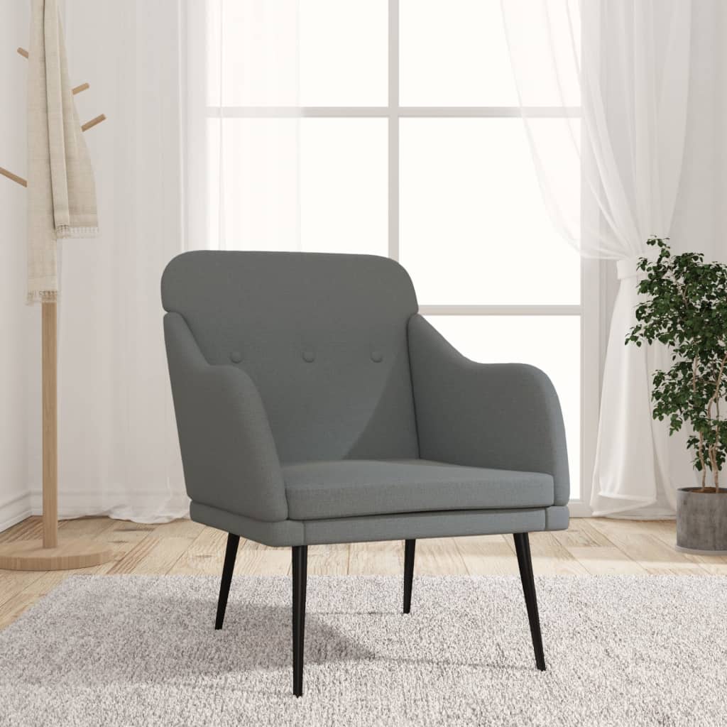 Fauteuil 63x76x80 cm stof donkergrijs is nu te koop bij PeponiXL, paradijselijk wonen!