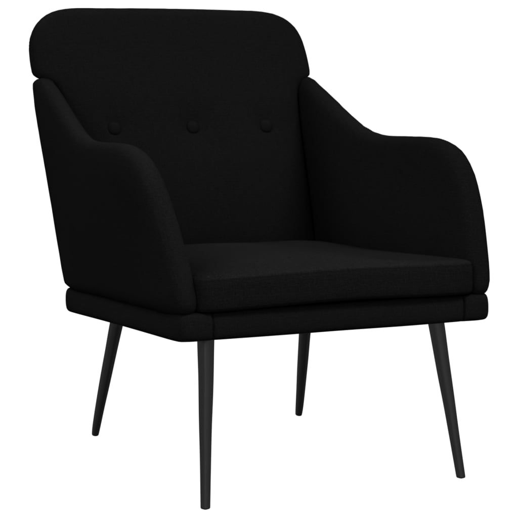 Fauteuil 63x76x80 cm stof zwart is nu te koop bij PeponiXL, paradijselijk wonen!