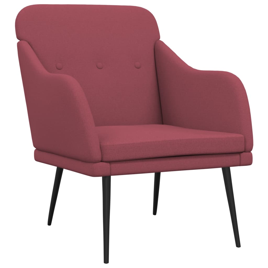 Fauteuil 63x76x80 cm stof wijnrood is nu te koop bij PeponiXL, paradijselijk wonen!