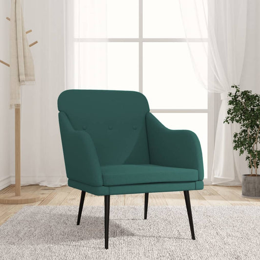 Fauteuil 63x76x80 cm stof donkergroen is nu te koop bij PeponiXL, paradijselijk wonen!