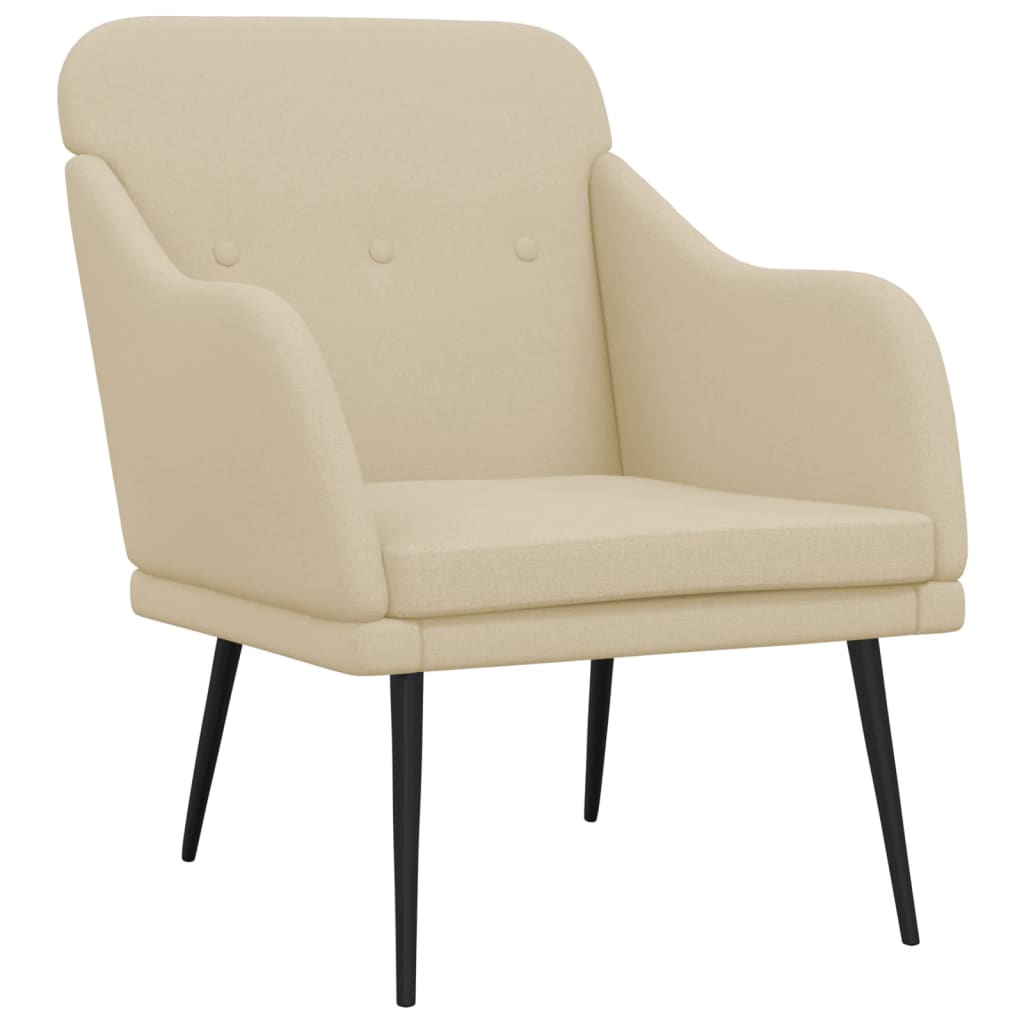 Fauteuil 63x76x80 cm stof crèmekleurig is nu te koop bij PeponiXL, paradijselijk wonen!