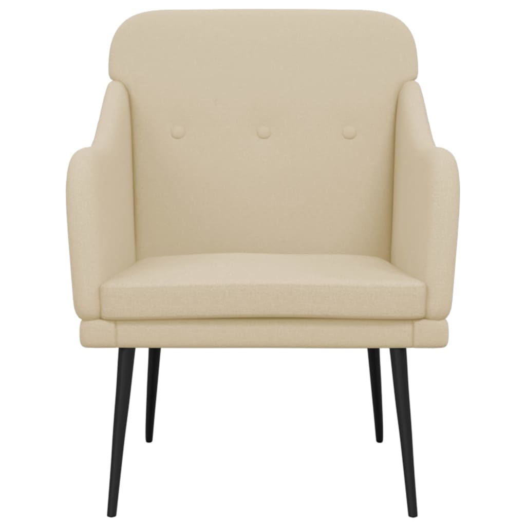 Fauteuil 63x76x80 cm stof crèmekleurig is nu te koop bij PeponiXL, paradijselijk wonen!