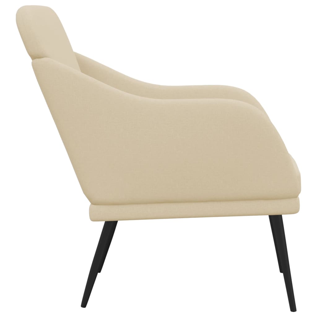 Fauteuil 63x76x80 cm stof crèmekleurig is nu te koop bij PeponiXL, paradijselijk wonen!