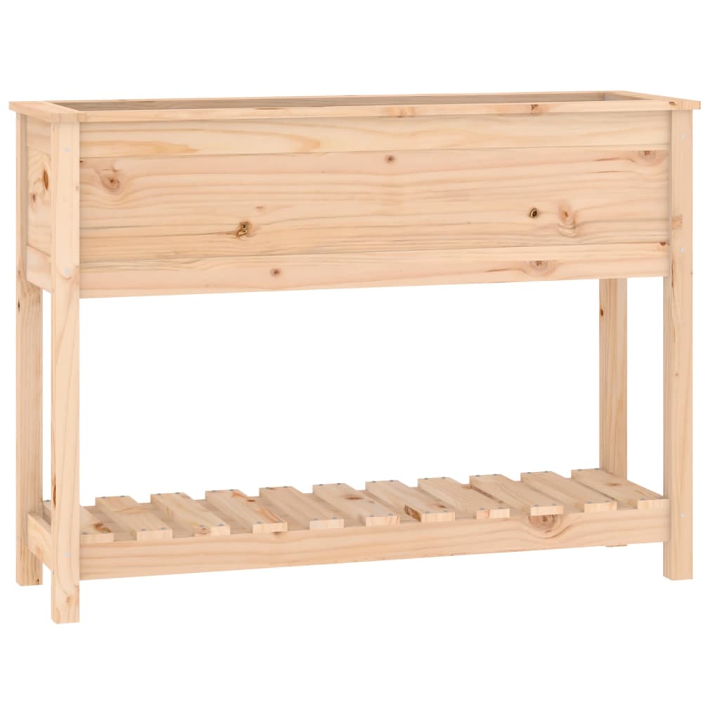 Plantenbak met schap 111,5x34,5x81 cm massief grenenhout is nu te koop bij PeponiXL, paradijselijk wonen!