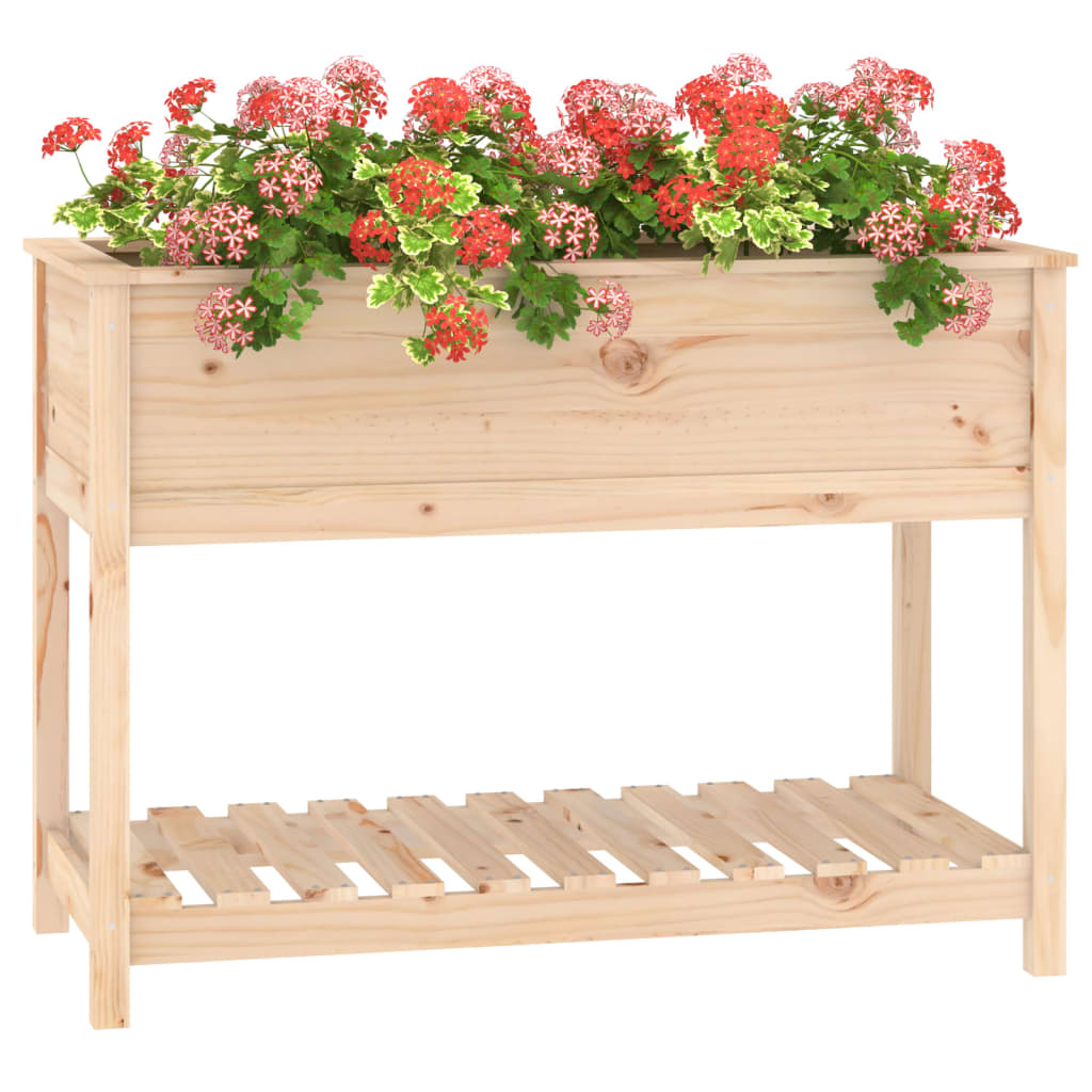 Plantenbak met schap 111,5x54x81 cm massief grenenhout is nu te koop bij PeponiXL, paradijselijk wonen!
