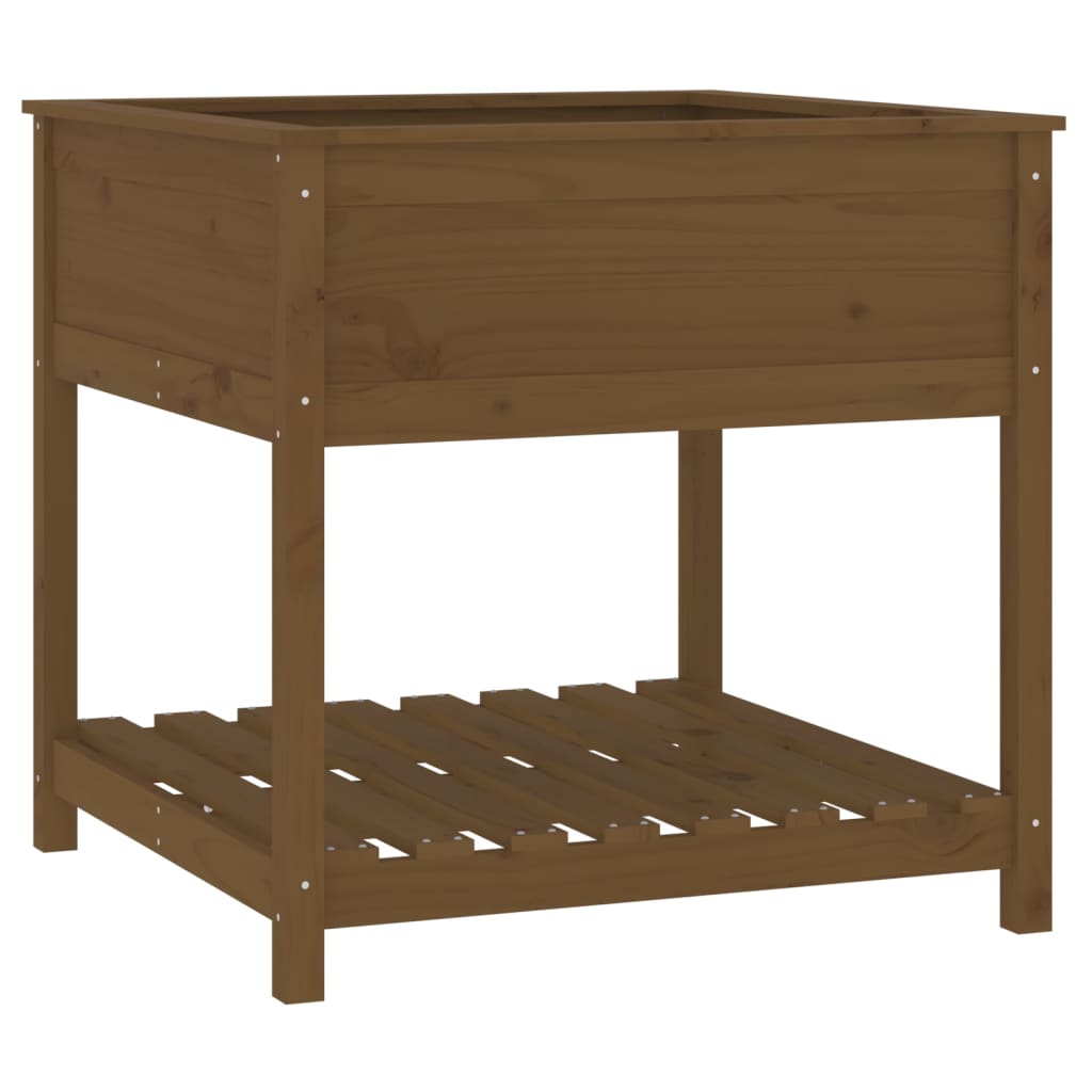Plantenbak met schap 82,5x82,5x81 cm grenenhout honingbruin is nu te koop bij PeponiXL, paradijselijk wonen!