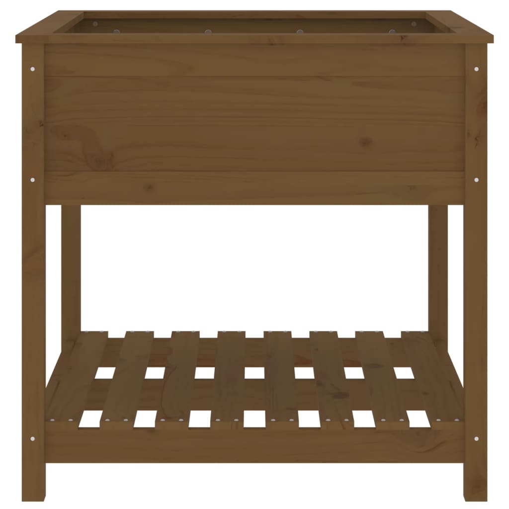 Plantenbak met schap 82,5x82,5x81 cm grenenhout honingbruin is nu te koop bij PeponiXL, paradijselijk wonen!
