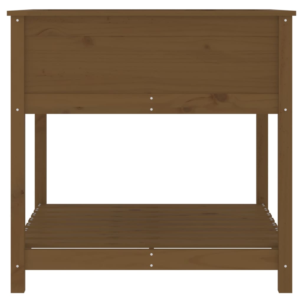 Plantenbak met schap 82,5x82,5x81 cm grenenhout honingbruin is nu te koop bij PeponiXL, paradijselijk wonen!