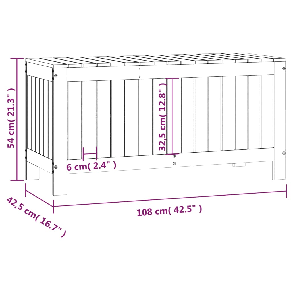 Tuinbox 108x42,5x54 cm massief grenenhout is nu te koop bij PeponiXL, paradijselijk wonen!
