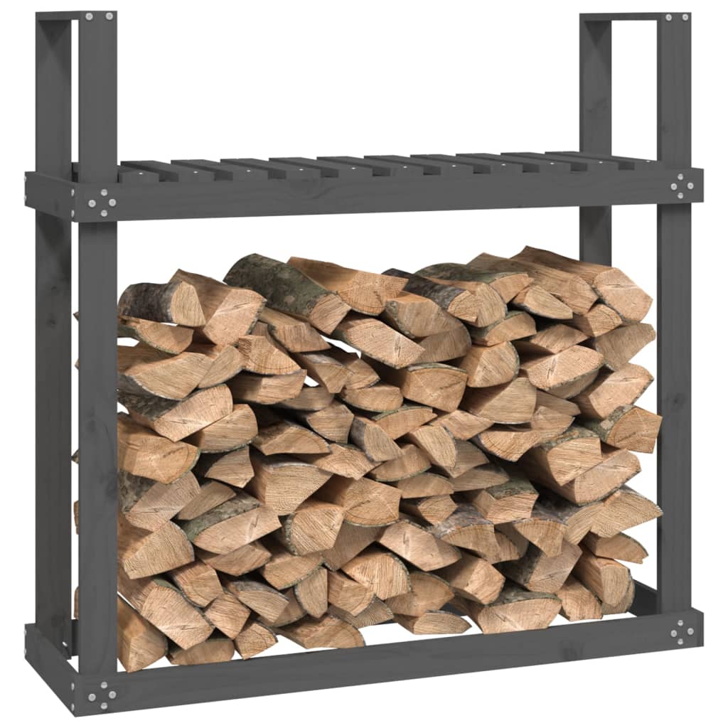 Haardhoutrek 110x35x108,5 cm massief grenenhout grijs is nu te koop bij PeponiXL, paradijselijk wonen!