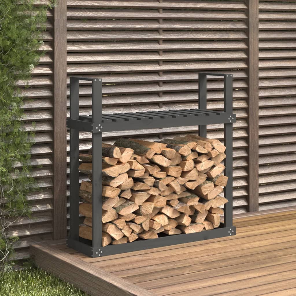 Haardhoutrek 110x35x108,5 cm massief grenenhout grijs is nu te koop bij PeponiXL, paradijselijk wonen!