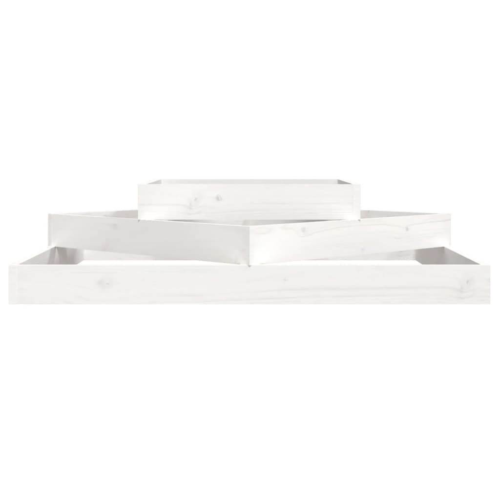 Plantenbak 112x112x27 cm massief grenenhout wit is nu te koop bij PeponiXL, paradijselijk wonen!