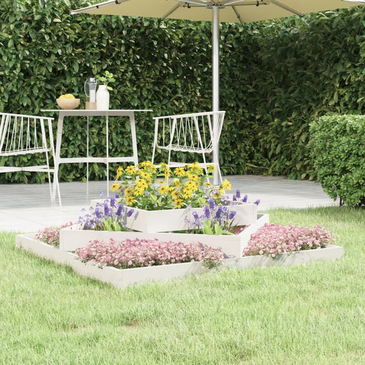 Plantenbak 112x112x27 cm massief grenenhout wit is nu te koop bij PeponiXL, paradijselijk wonen!