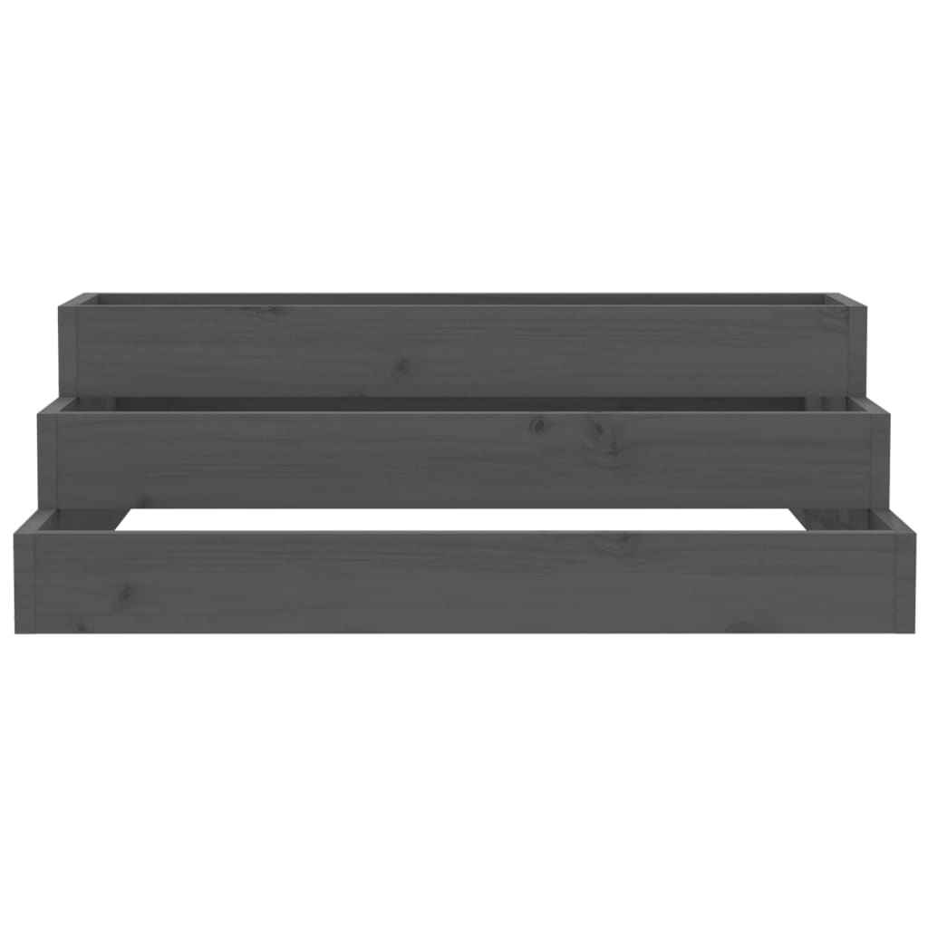 Plantenbak 80x80x27 cm massief grenenhout grijs is nu te koop bij PeponiXL, paradijselijk wonen!