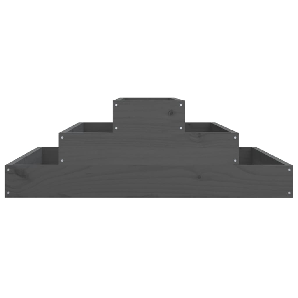 Plantenbak 80x80x27 cm massief grenenhout grijs is nu te koop bij PeponiXL, paradijselijk wonen!