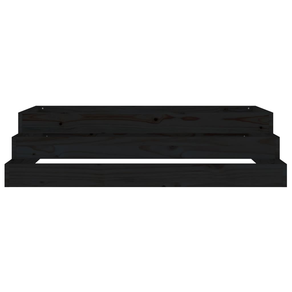 Plantenbak 110x110x27 cm massief grenenhout zwart is nu te koop bij PeponiXL, paradijselijk wonen!