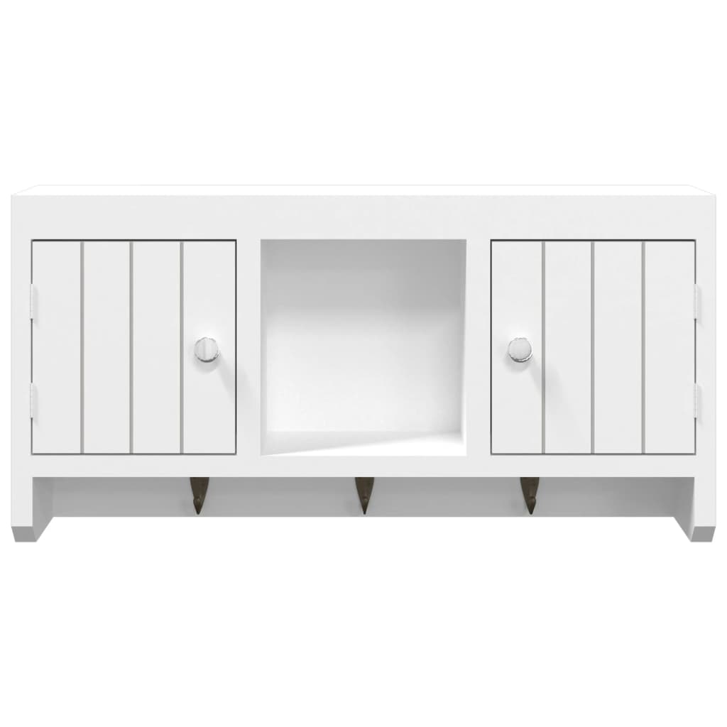 Sleutelkastje 40x8,5x20 cm bewerkt hout en staal wit is nu te koop bij PeponiXL, paradijselijk wonen!