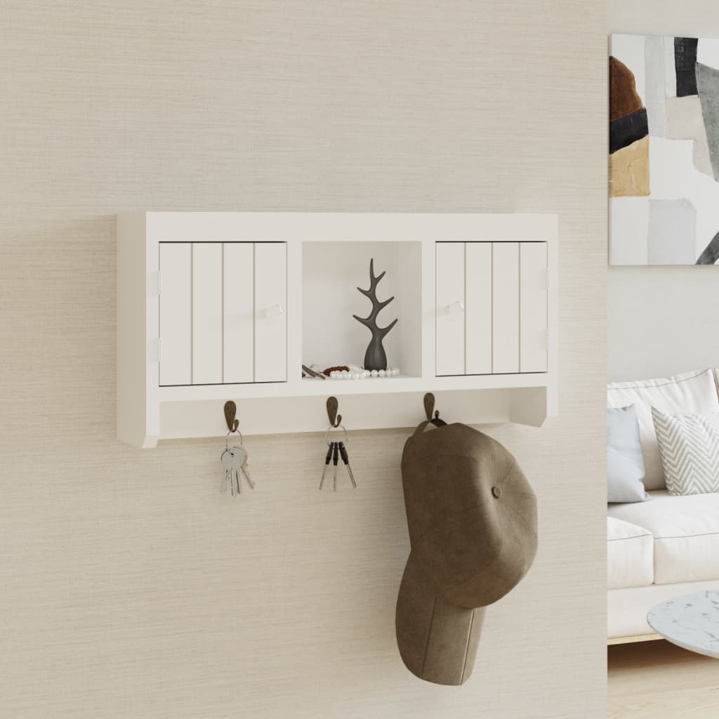 Sleutelkastje 40x8,5x20 cm bewerkt hout en staal wit is nu te koop bij PeponiXL, paradijselijk wonen!
