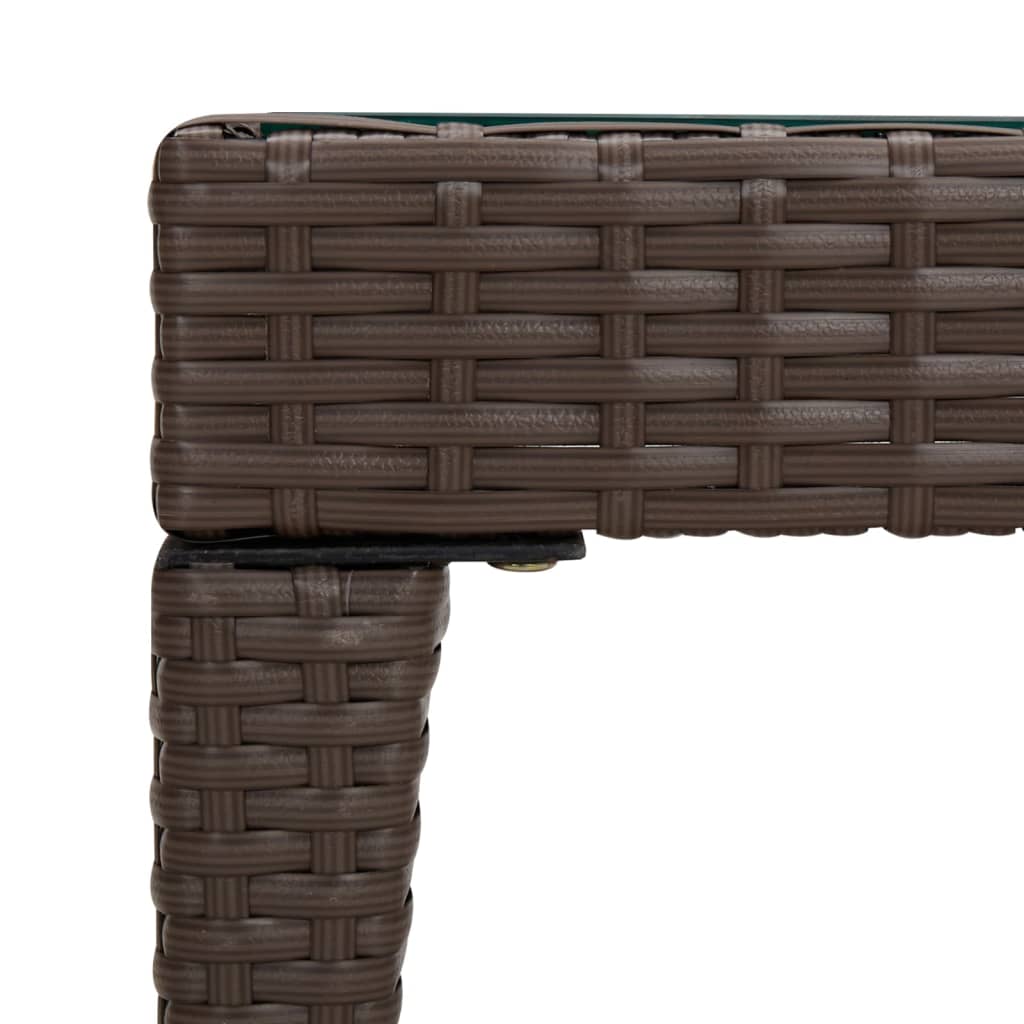 Bijzettafel 50x50x38 cm poly rattan en gehard glas bruin is nu te koop bij PeponiXL, paradijselijk wonen!