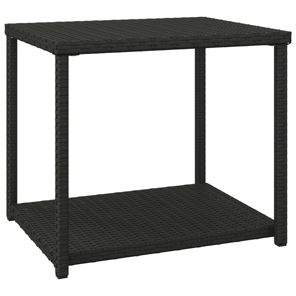 Bijzettafel 55x45x49 cm poly rattan zwart is nu te koop bij PeponiXL, paradijselijk wonen!