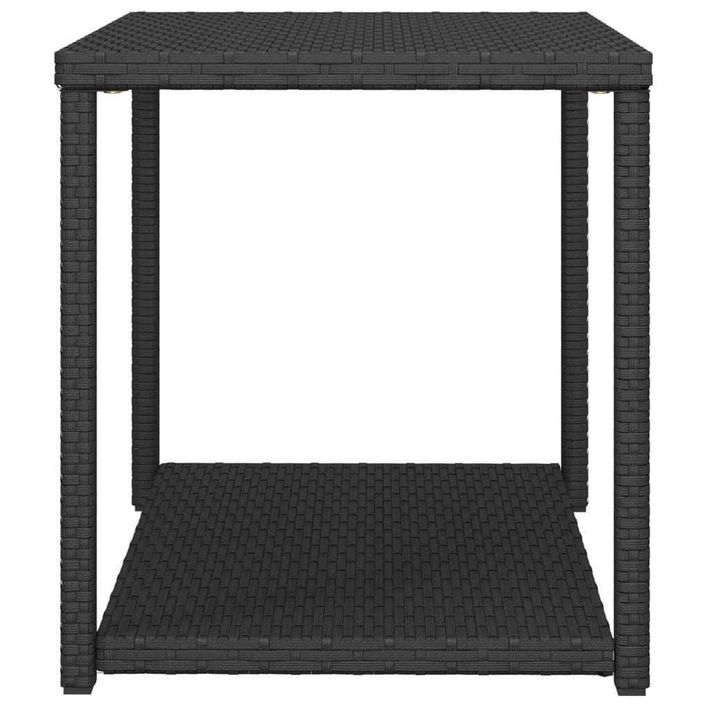 Bijzettafel 55x45x49 cm poly rattan zwart is nu te koop bij PeponiXL, paradijselijk wonen!