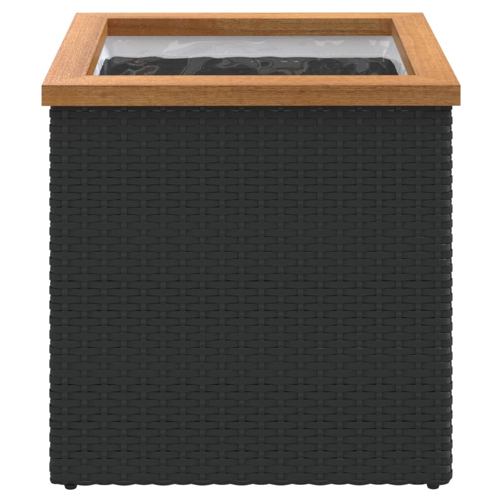 Plantenbak 40x40x40 cm poly rattan zwart is nu te koop bij PeponiXL, paradijselijk wonen!