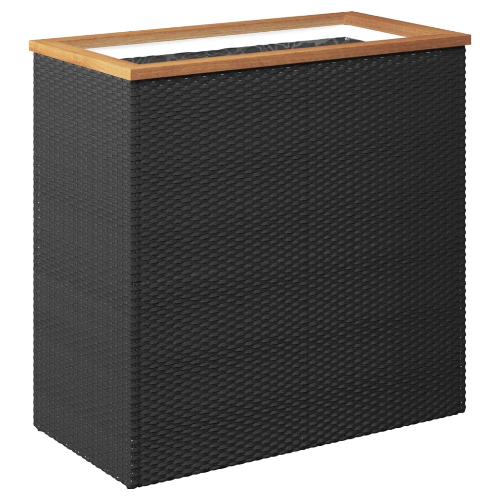 Plantenbak 80x40x80 cm poly rattan zwart is nu te koop bij PeponiXL, paradijselijk wonen!