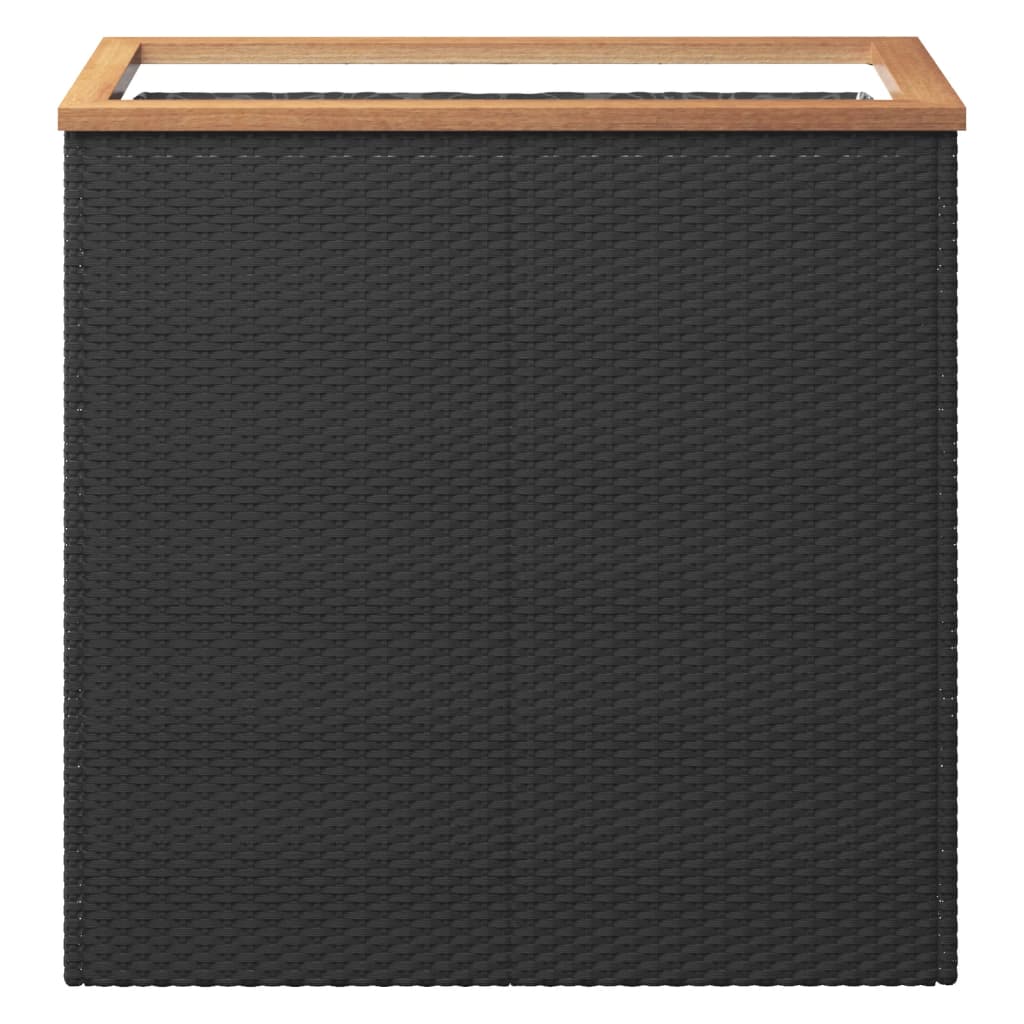 Plantenbak 80x40x80 cm poly rattan zwart is nu te koop bij PeponiXL, paradijselijk wonen!