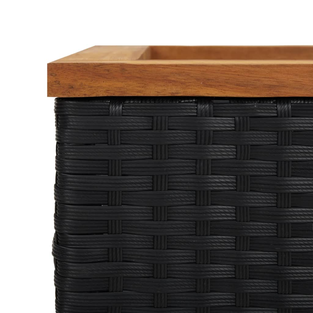 Plantenbak 80x40x80 cm poly rattan zwart is nu te koop bij PeponiXL, paradijselijk wonen!