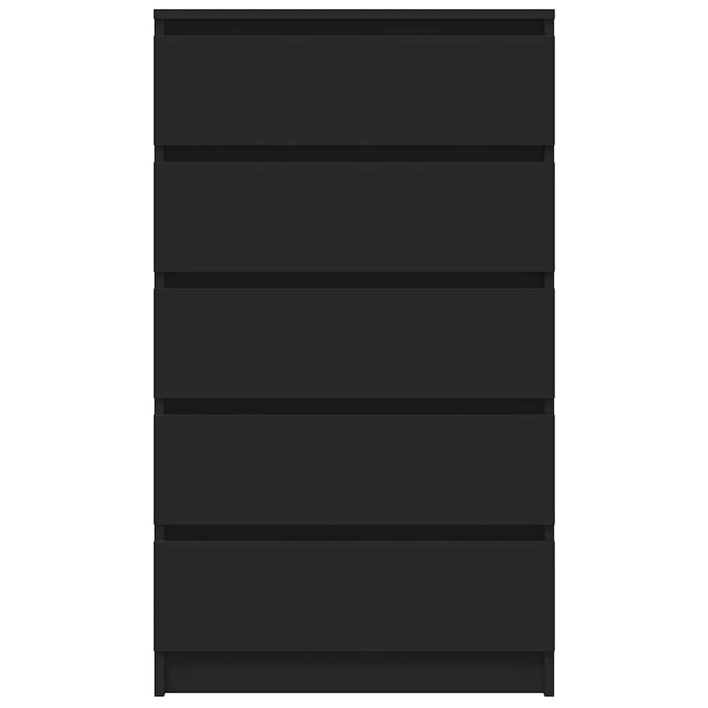 Ladekast 60x36x103 cm bewerkt hout zwart is nu te koop bij PeponiXL, paradijselijk wonen!