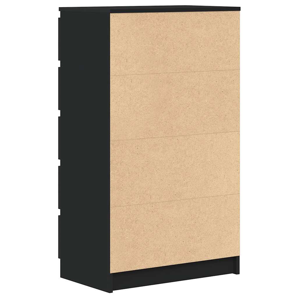 Ladekast 60x36x103 cm bewerkt hout zwart is nu te koop bij PeponiXL, paradijselijk wonen!