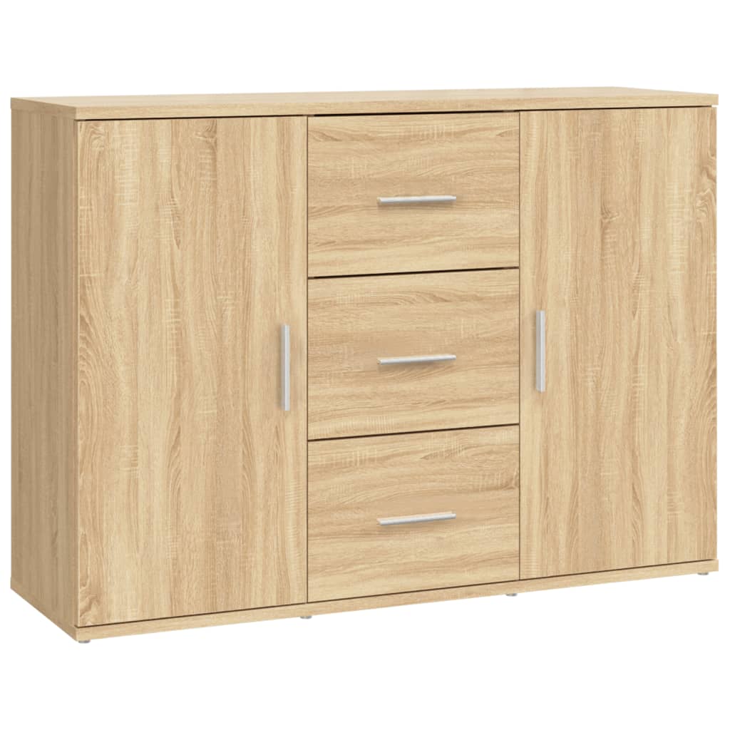 Dressoir 91x29,5x65 cm bewerkt hout sonoma eikenkleurig is nu te koop bij PeponiXL, paradijselijk wonen!