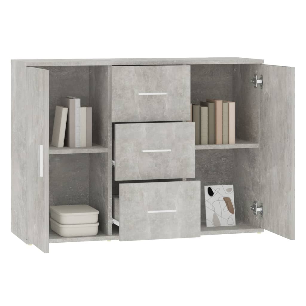 Dressoir 91x29,5x65 cm bewerkt hout betongrijs is nu te koop bij PeponiXL, paradijselijk wonen!