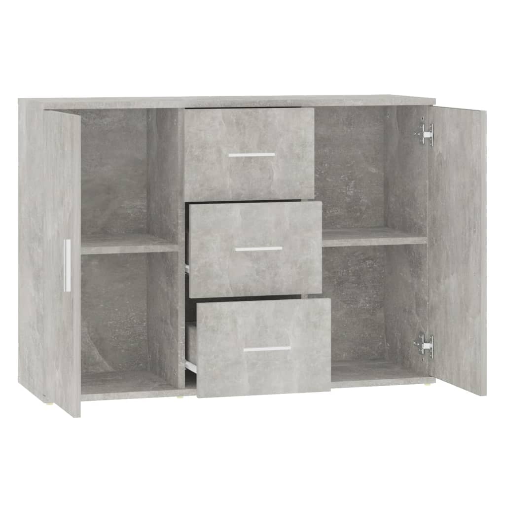 Dressoir 91x29,5x65 cm bewerkt hout betongrijs is nu te koop bij PeponiXL, paradijselijk wonen!