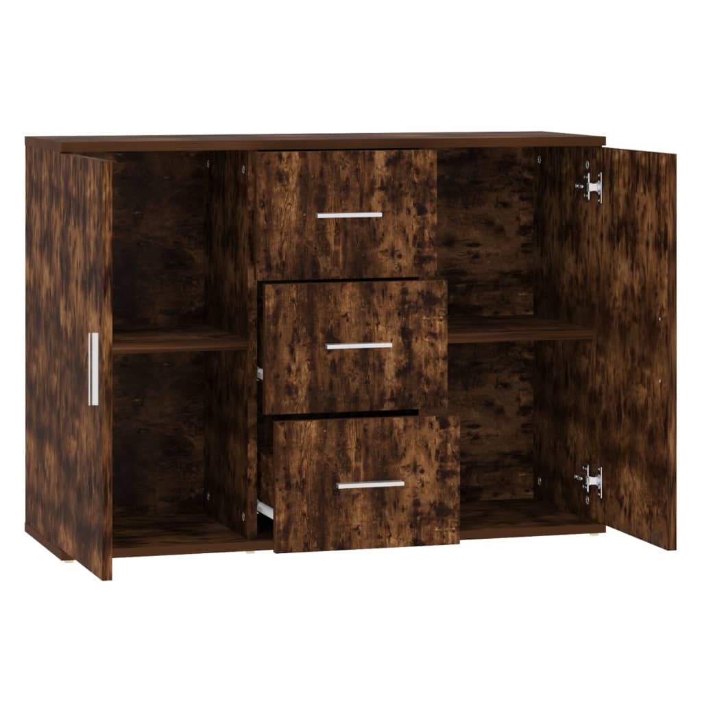 Dressoir 91x29,5x65 cm bewerkt hout gerookt eikenkleurig is nu te koop bij PeponiXL, paradijselijk wonen!