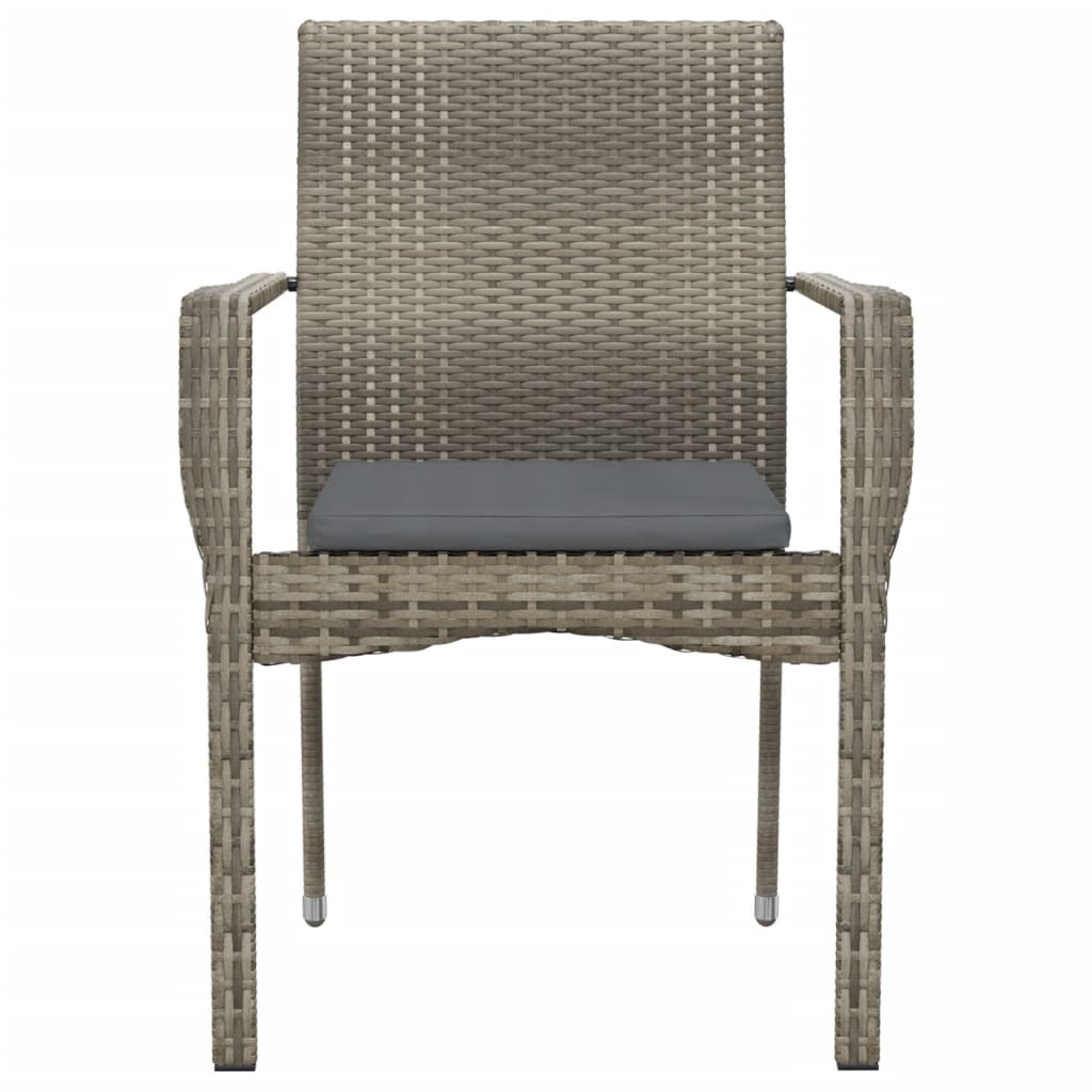 Tuinstoelen 2 st met kussens poly rattan grijs is nu te koop bij PeponiXL, paradijselijk wonen!