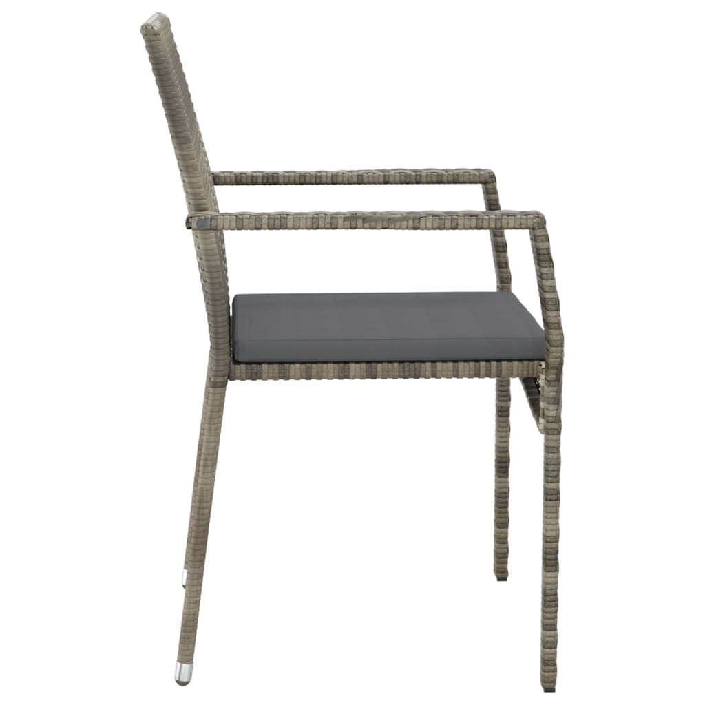 Tuinstoelen 2 st met kussens poly rattan grijs is nu te koop bij PeponiXL, paradijselijk wonen!