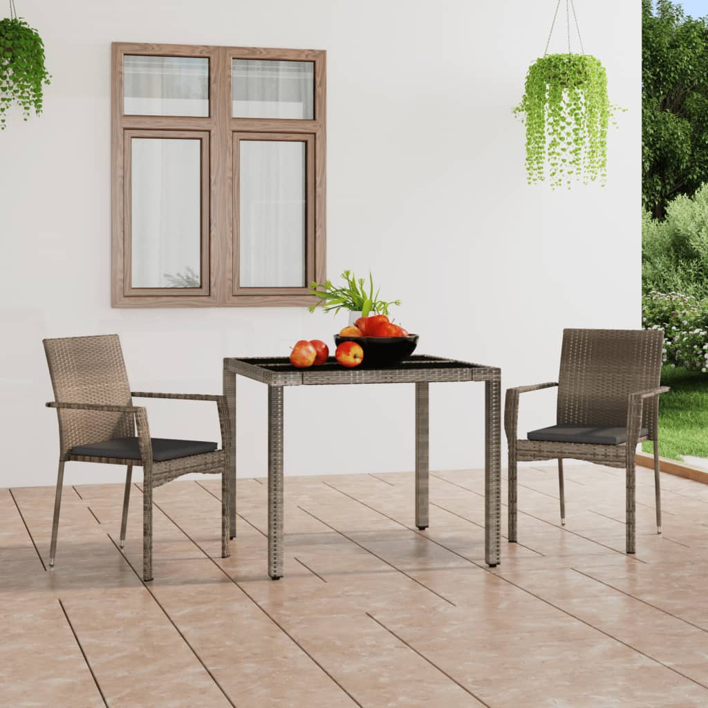 Tuinstoelen 2 st met kussens poly rattan grijs is nu te koop bij PeponiXL, paradijselijk wonen!