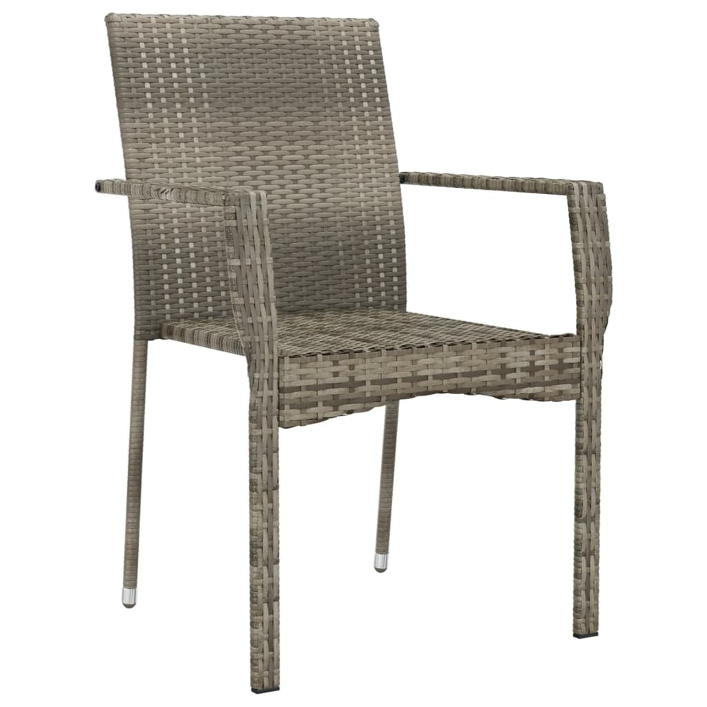 Tuinstoelen 4 st met kussens poly rattan grijs is nu te koop bij PeponiXL, paradijselijk wonen!