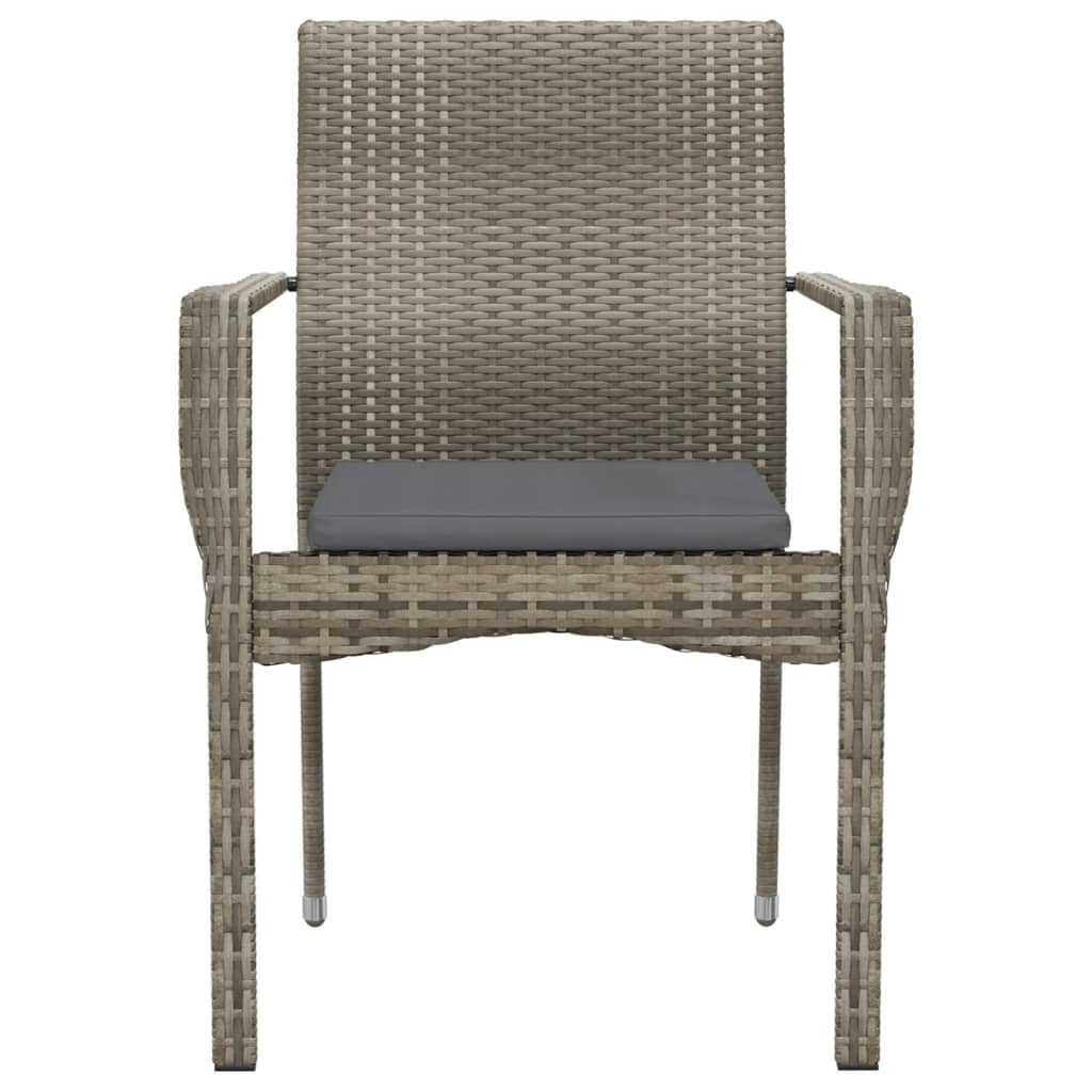 Tuinstoelen 4 st met kussens poly rattan grijs is nu te koop bij PeponiXL, paradijselijk wonen!