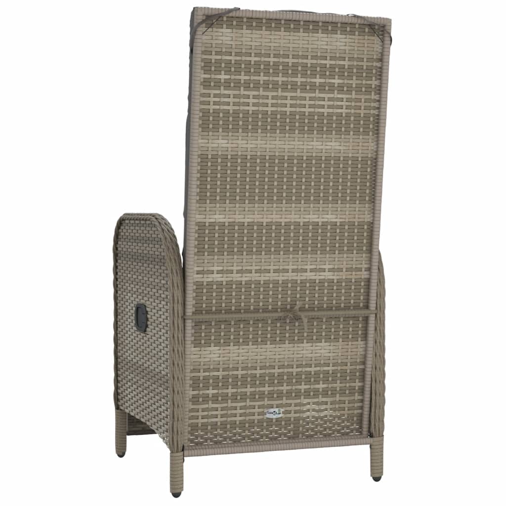 Tuinstoelen 2 st verstelbaar met kussens poly rattan grijs is nu te koop bij PeponiXL, paradijselijk wonen!