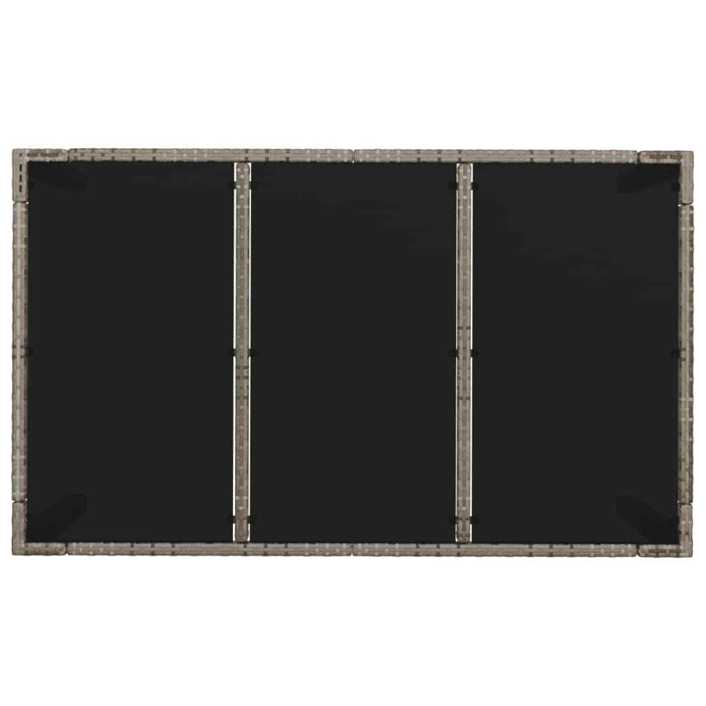 Tuintafel met glazen blad 150x90x75 cm poly rattan grijs is nu te koop bij PeponiXL, paradijselijk wonen!