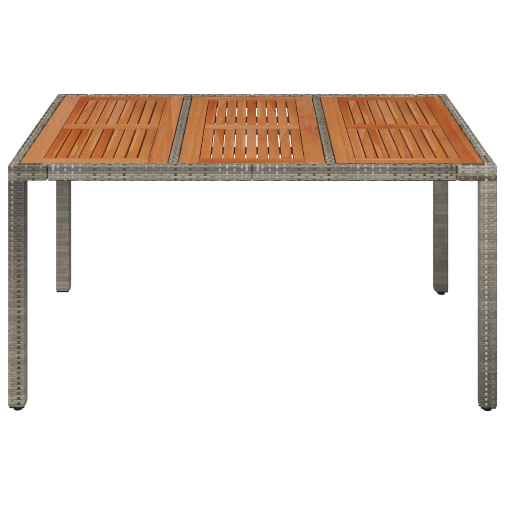Tuintafel met houten blad 150x90x75 cm poly rattan grijs is nu te koop bij PeponiXL, paradijselijk wonen!
