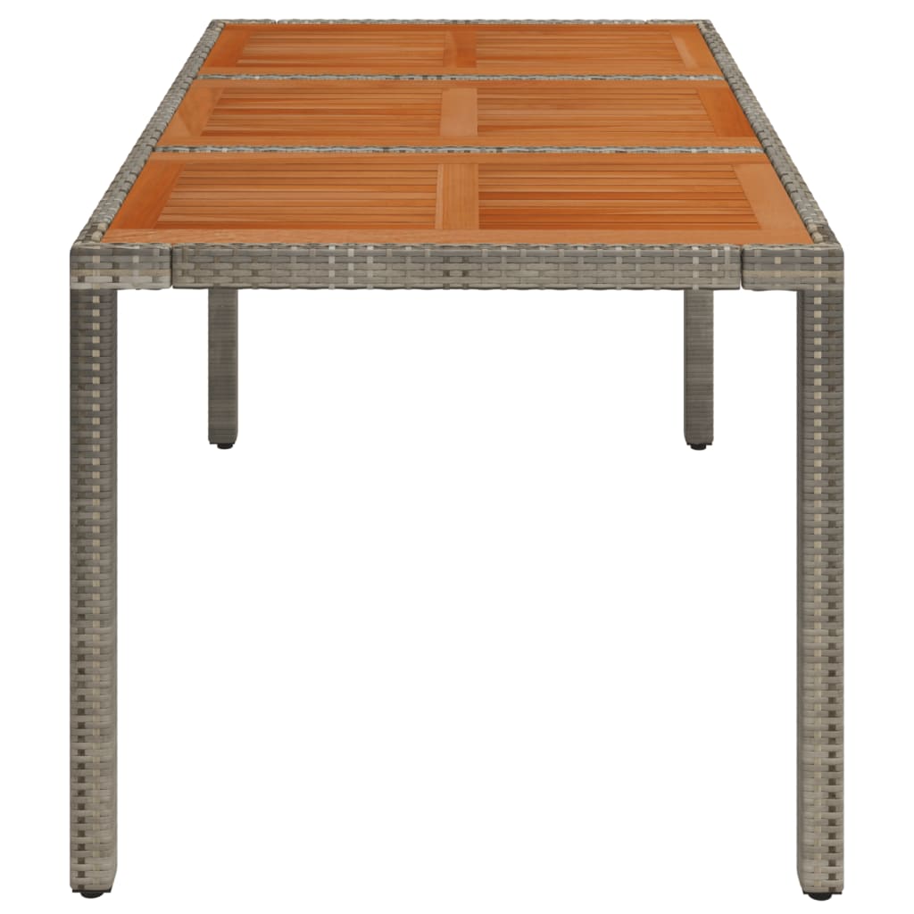 Tuintafel met houten blad 150x90x75 cm poly rattan grijs is nu te koop bij PeponiXL, paradijselijk wonen!