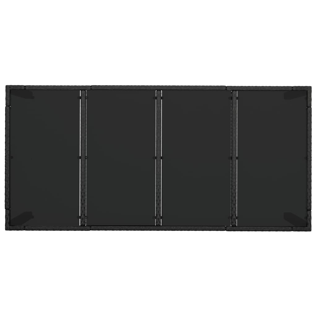 Tuintafel met glazen blad 190x90x75 cm poly rattan zwart is nu te koop bij PeponiXL, paradijselijk wonen!