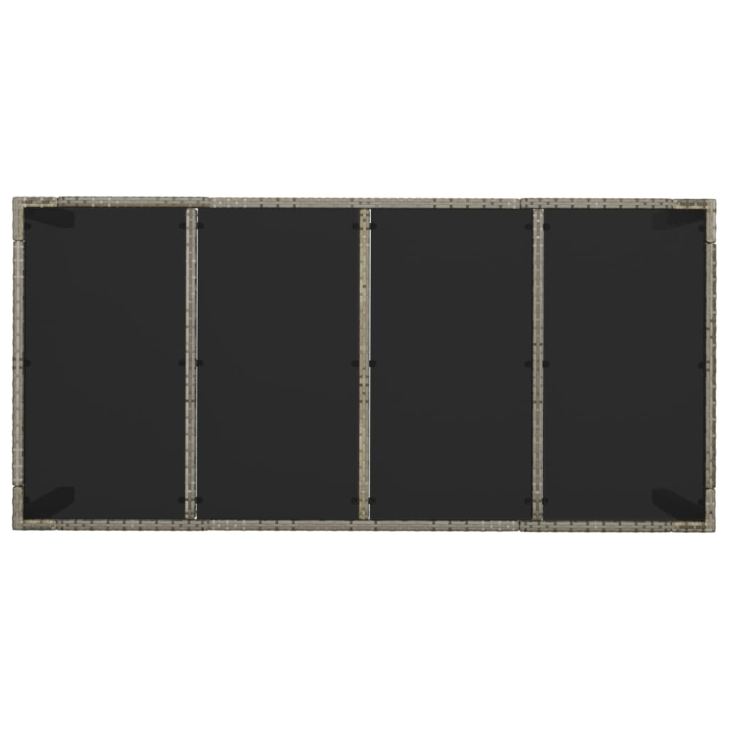 Tuintafel met glazen blad 190x90x75 cm poly rattan grijs is nu te koop bij PeponiXL, paradijselijk wonen!